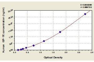 Typical standard curve (IGF1R ELISA Kit)