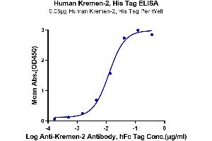ELISA image for Kringle Containing Transmembrane Protein 2 (KREMEN2) (AA 26-364) protein (His tag) (ABIN7275106)