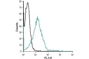Cell surface detection of ZAC in Jurkat living cells: (black line) Unstained cells. (ZACN Antikörper  (Extracellular))