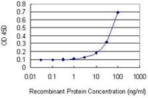 Detection limit for recombinant GST tagged UBE2O is 3 ng/ml as a capture antibody. (UBE2O Antikörper  (AA 361-470))