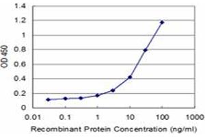Detection limit for recombinant GST tagged PEX19 is approximately 1ng/ml as a capture antibody.