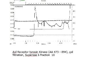 Size-exclusion chromatography-High Pressure Liquid Chromatography (SEC-HPLC) image for AXL Receptor tyrosine Kinase (AXL) (AA 473-894) protein (His tag) (ABIN3096241)