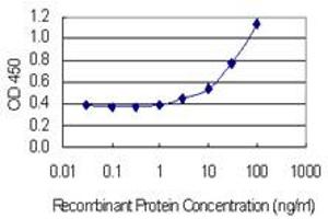 Detection limit for recombinant GST tagged RGMA is 1 ng/ml as a capture antibody.