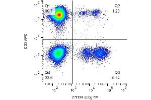 Surface staining of human peripheral blood with anti-CD158a/g/h (HP-MA4) PE. (CD158a/g/h Antikörper (PE))