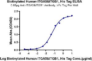 Immobilized 0. (Integrin alpha 5 beta 1 (ITGA5 & ITGB1) Heterodimer (AA 42-995) protein (His-Avi Tag,Biotin))