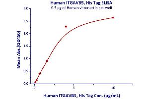 Measured by its binding ability in a functional ELISA. (ITGAV/ITGB5 Protein (AA 31-992) (His tag))