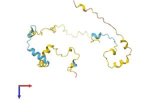 AlphaFold protein structure predicition of Human Recombinant TEX36 Protein, UniprotID Q5VZQ5
