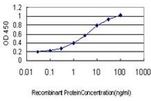 Detection limit for recombinant GST tagged TEK is approximately 0. (TEK Antikörper  (AA 701-800))