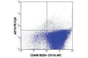 Flow Cytometry (FACS) image for anti-Fms-Related tyrosine Kinase 3 (FLT3) antibody (PE-Cy5) (ABIN2658915) (FLT3 Antikörper  (PE-Cy5))