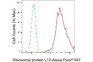 Flow cytometric analysis of Ribosomal protein L13 expression in C2C12 cells using Ribosomal protein L13 antibody (ABIN7800218), 1:2,000). (Rekombinanter RPL13 Antikörper)