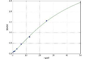A typical standard curve (MTF1 ELISA Kit)