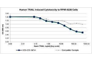 SDS-PAGE of Human TRAIL Recombinant Protein Bioactivity of Human TRAIL Recombinant Protein. (TRAIL Protein)