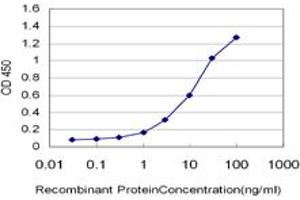 Detection limit for recombinant GST tagged MSMB is approximately 0. (MSMB Antikörper  (AA 1-114))