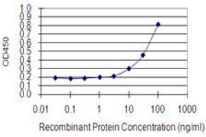 Detection limit for recombinant GST tagged FCRLB is 3 ng/ml as a capture antibody.