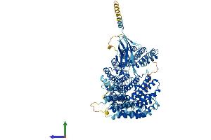 AlphaFold protein structure predicition of Human Recombinant INTS7 Protein, UniprotID Q9NVH2