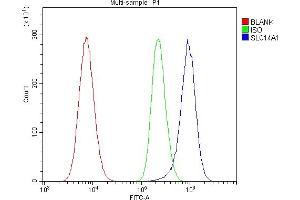 Flow Cytometry analysis of HEPA1-6 cells using anti-SLC14A1/UTE antibody (ABIN7602838).