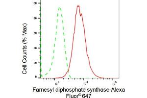 Flow cytometric analysis of Farnesyl diphosphate synthase expression in HepG2 cells using Farnesyl diphosphate synthase antibody (ABIN7798569), 1:2,000). (Rekombinanter FDPS Antikörper)