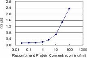 Sandwich ELISA detection sensitivity ranging from 1 ng/mL to 100 ng/mL. (PEPD (Human) Matched Antibody Pair)