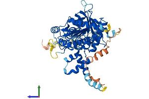 AlphaFold protein structure predicition of Human Recombinant ABHD16B Protein, UniprotID Q9H3Z7