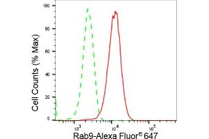 Flow cytometric analysis of Rab9 expression in HepG2 cells using Rab9 antibody (ABIN7800109), 1:2,000). (Rekombinanter RAB9A Antikörper)