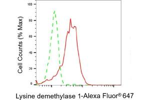 Flow cytometric analysis of Lysine demethylase 1 expression in HepG2 cells using Lysine demethylase 1 antibody (ABIN7800950), 1:2,000). (Rekombinanter Lysine Demethylase 1 Antikörper)