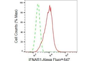 Flow cytometric analysis of IFNAR1 α expression in HepG2 cells using Hsp90 α antibody (ABIN7799081), 1:2,000). (Rekombinanter IFNAR1 Antikörper)