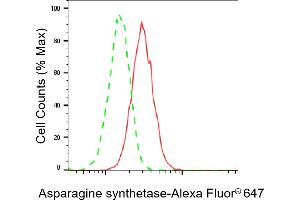 Flow cytometric analysis of Asparagine synthetase expression in HAP-1 cells using Asparagine synthetase antibody (ABIN7797662), 1:2,000). (Rekombinanter Asparagine Synthetase Antikörper)