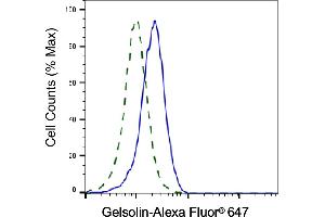 Validation of Gelsolin knockdown using flow cytometry. (Rekombinanter Gelsolin Antikörper)