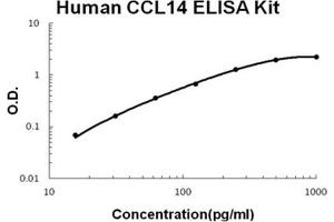 Human CCL14/HCC-1 PicoKine ELISA Kit standard curve