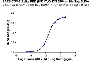 Immobilized SARS-COV-2 Spike RBD (N501Y,K417N,E484K), His Tag at 0.