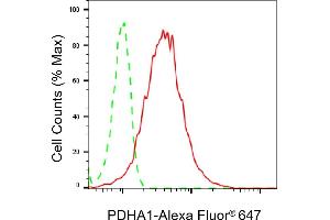 Flow cytometric analysis of PDHA1 expression in HepG2 cells using PDHA1 antibody (ABIN7800080), 1:2,000). (Rekombinanter PDHA1 Antikörper)