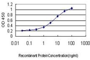 Detection limit for recombinant GST tagged TEK is approximately 0. (TEK Antikörper  (AA 701-800))