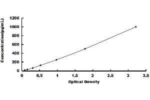 Typical standard curve (BMP2 ELISA Kit)