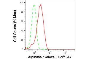 Flow cytometric analysis of Arginase 1 expression in HepG2 cells using Arginase 1 antibody (ABIN7797643), 1:2,000). (Rekombinanter Liver Arginase Antikörper)