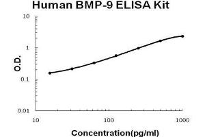 Human BMP-9 PicoKine ELISA Kit standard curve