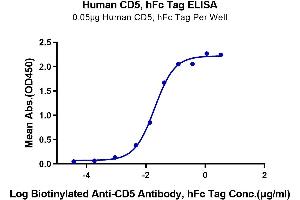 Immobilized Human CD5 at 0. (CD5 Protein (CD5) (AA 25-371) (Fc-Avi Tag))