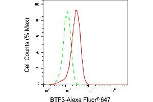 Flow cytometric analysis of BTF3 expression in HepG2 cells using BTF3 antibody (ABIN7797733), 1:2,000).