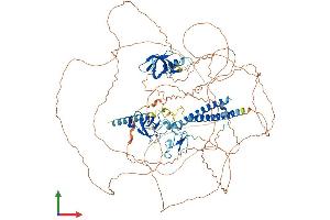 AlphaFold protein structure predicition of Mouse Recombinant Phf20 Protein, UniprotID Q8BLG0