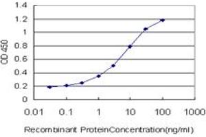 Detection limit for recombinant GST tagged MST1R is approximately 0. (MST1R Antikörper  (AA 26-125))