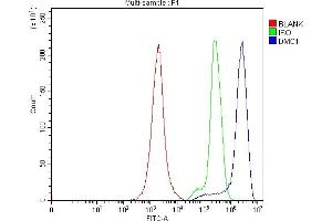 Flow Cytometry analysis of Jurkat cells using anti-DMC1 antibody (ABIN7601468).