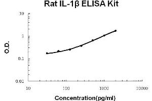 Rat IL-1 beta PicoKine ELISA Kit standard curve