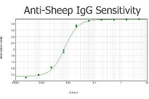 ELISA results of purified Donkey anti-Sheep IgG Antibody Peroxidase Conjugated tested against purified Sheep IgG. (Esel anti-Schaf IgG (Heavy & Light Chain) Antikörper (HRP))