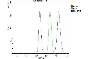 Flow Cytometry analysis of MCF-7 cells using anti-SNRPA1 antibody (ABIN7599131). (SNRPA1 Antikörper  (AA 1-233))