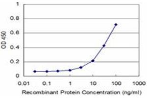 Detection limit for recombinant GST tagged GHRL is approximately 3ng/ml as a capture antibody. (Ghrelin Antikörper  (AA 24-117))