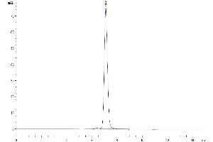 Size-exclusion chromatography-High Pressure Liquid Chromatography (SEC-HPLC) image for Mast Cell Expressed Membrane Protein 1 (MCEMP1) (AA 92-183) protein (Fc Tag) (ABIN7275236)