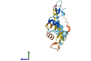 AlphaFold protein structure predicition of Human Recombinant ZNF542P Protein, UniprotID Q5EBM4