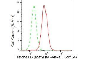 Flow cytometric analysis of Histone H3 (acetyl K4) expression in HAP-1 cells using Histone H3 (acetyl K4) antibody (ABIN7798952), 1:2,000). (Rekombinanter Histone 3 Antikörper  (H3K4ac))