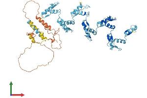 AlphaFold protein structure predicition of Human Recombinant ZNF880 Protein, UniprotID Q6PDB4