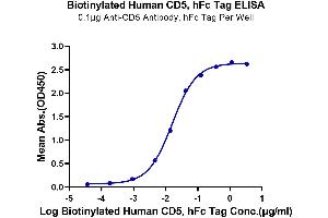Immobilized Anti-CD5 Antibody, hFc Tag at 1 μg/mL (100 μL/well) on the plate.