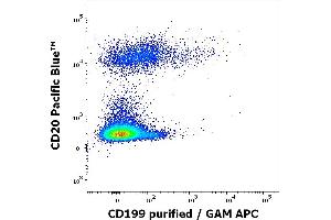 Flow cytometry multicolor surface staining pattern of human lymphocytes using anti-human CD199 (C9Mab-1) purified antibody (concentration in sample 0. (CCR9 Antikörper)